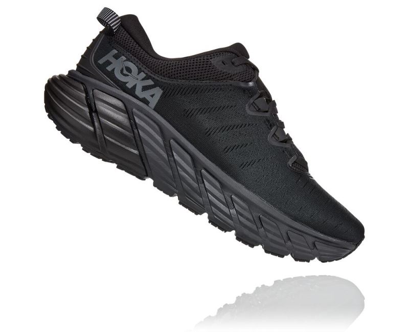 Hoka Gaviota 3 Road - Tenis Corrida Estabilidade Homem Pretas / Pretas | PT-WGUpUhD